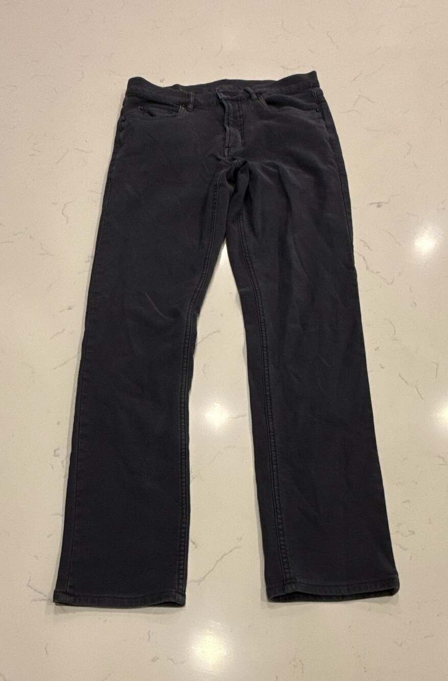 Faherty Brand Five-Pocket Pants Size 28/30 Charcoal Gray Cotton Blend